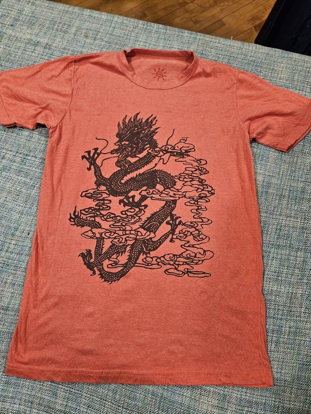 Y2K Men's 100% Cotton  Coral Dragon Graphic T-Shirt